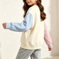 thumbnail image 3 of FAIOROI Boys Girls Fleece Color Block Sweatshirt Long Sleeve Pullover for Fall Winter 3-4T, 3 of 6