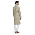 thumbnail image 4 of Ethnix Men's Mandarin Collar Solid Textured Staple Kurta Pajama 2-piece set; Natural Earth; LG, 4 of 5