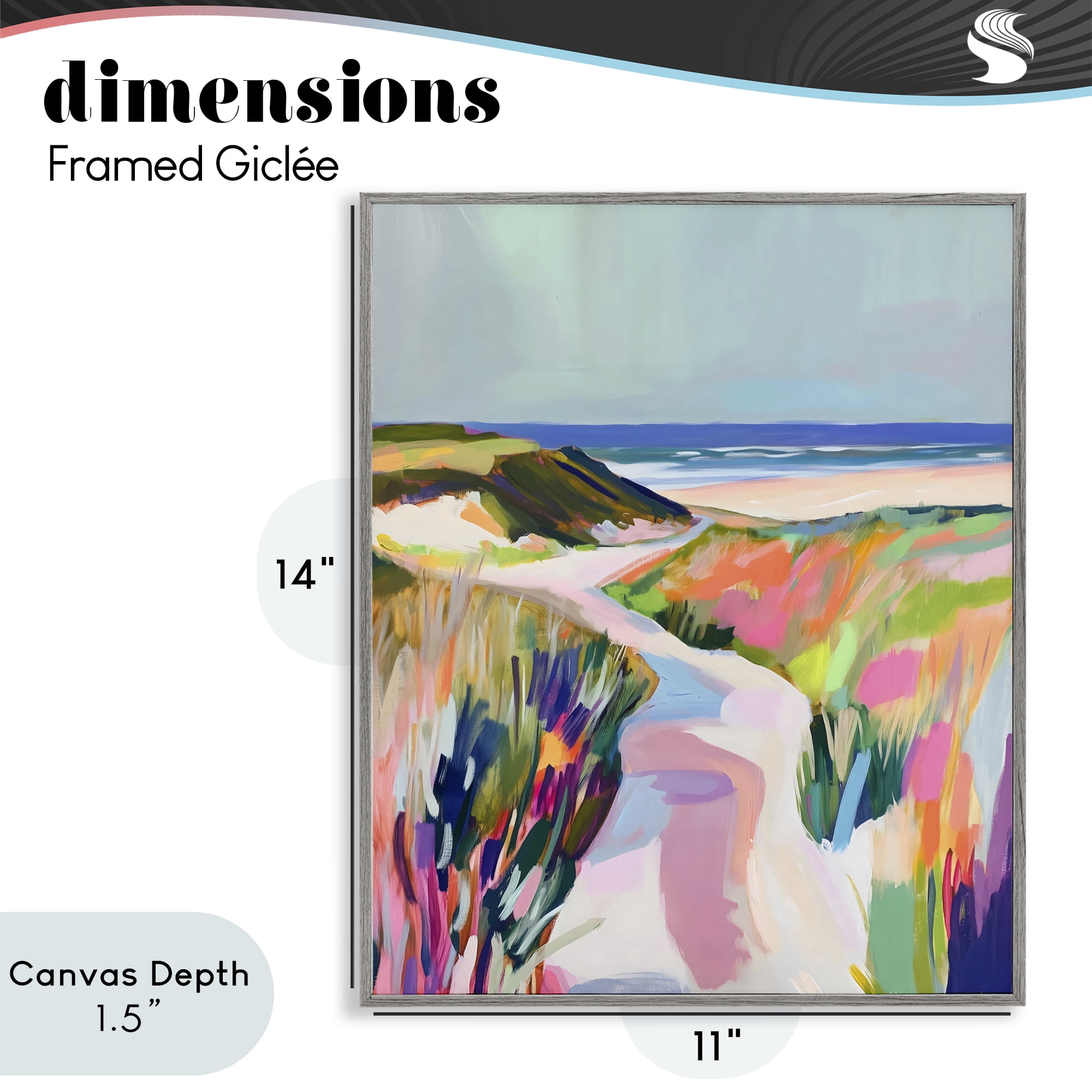 Stupell Industries Pathway Through Pastel Sand Dunes Gray Framed Giclee Art, design by The Prints Vibe