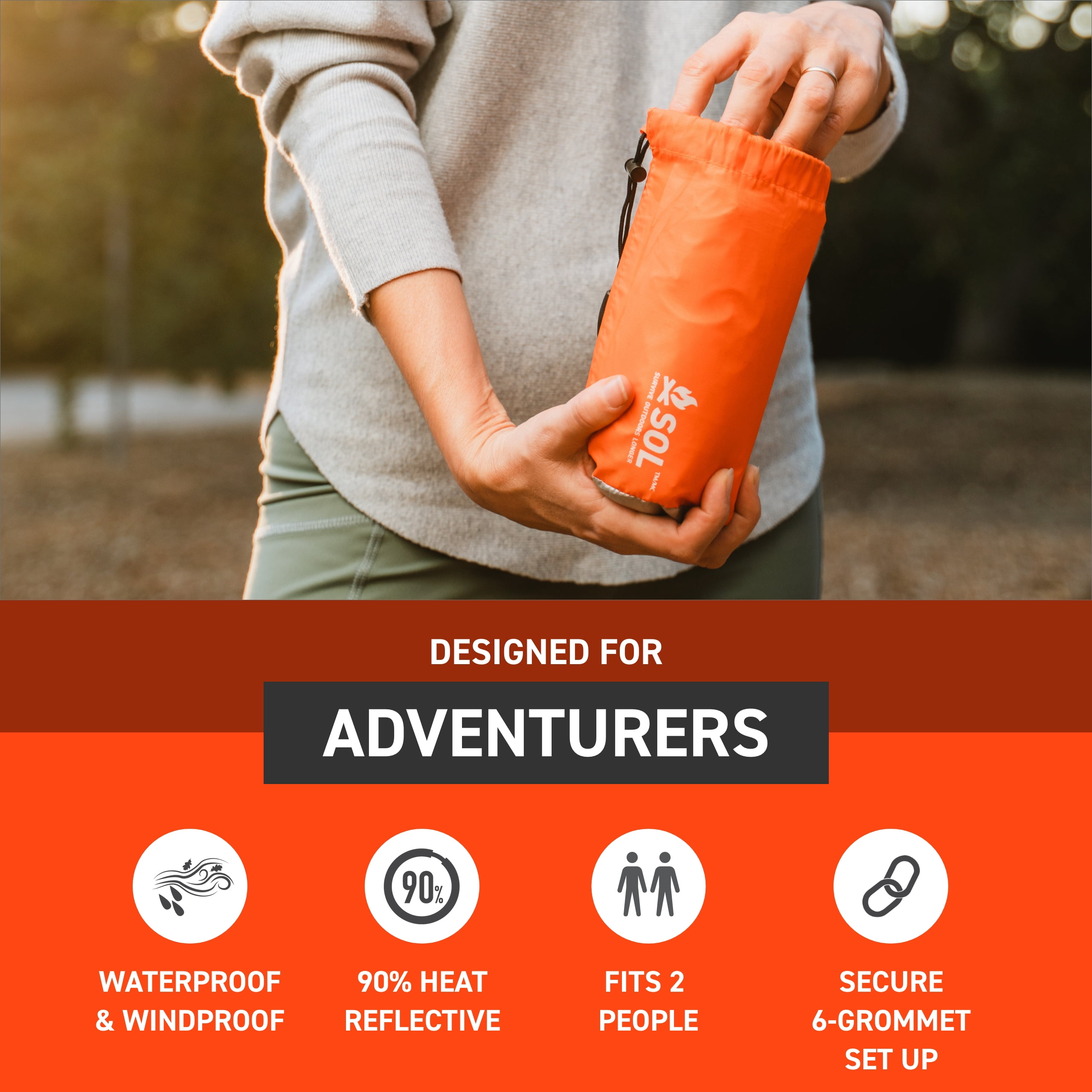 Survive Outdoors Longer Emergency Tent, Orange
