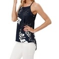 thumbnail image 5 of Nlife Women's Floral Print Crew Neck Tank Top,2XL, 5 of 7