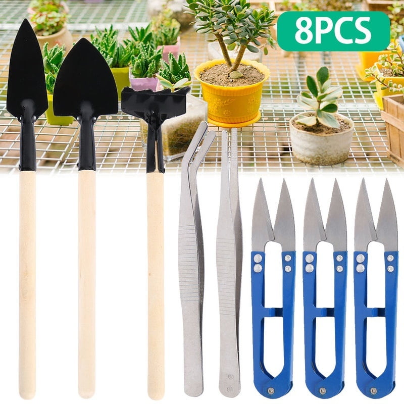 Willstar 8Piece Bonsai Tool Set Succulent Garden Hand Tool Kit with
