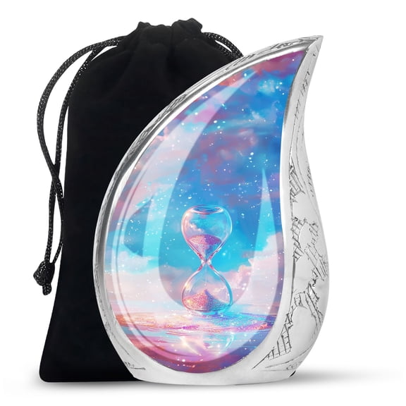 PARHUS Cosmic Hourglass Urn, Teardrop Urn, Decorative Urn for Ashes Adult Male, Cremation Urns for Women, Unique Urns, Burial Urns for Adult Human Ashes, Urns for Ashes Adult Male Large 10 Inches