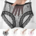 thumbnail image 2 of Skymirror Women Panties Mid Waist Breathable Stretch Soft See-through Floral Lace Sexy Ladies Briefs Underpants Underwear Daily Life, 2 of 8