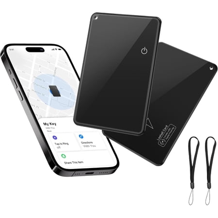 Air-Tag 2 PCS Wallet Tracker Card 2 Pack [Apple MFi Certified] (iOS Only) - Air Trackers for Find My - Bluetooth Smart Keys Finder - Rechargeable Item Locator for Luggage Tags, Passports, Purse, Bags