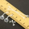 thumbnail image 4 of HOOUN 1Pc Clear Acrylic Nose Ring Lip Eyebrow Retainer Stud Ear Navel Piercing Jewelry-5, 4 of 9