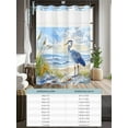 thumbnail image 6 of No Hook Cloth Fabric Shower Curtain with Snap in Liner, Coastal Birds Waterproof Shower Curtains Set with See Through Top Window, Blue Sky Heron Seabird Tropical Beach Bath Curtains Shower 36"x78", 6 of 6