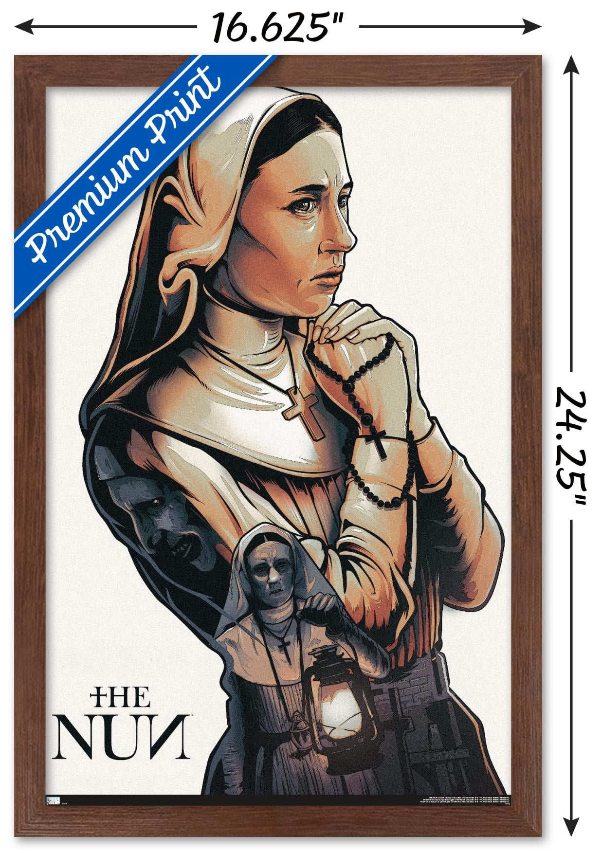The Nun - Praying Wall Poster, 14.725" x 22.375", Framed