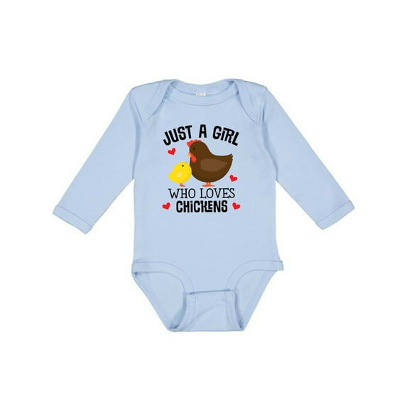 Inktastic Just a Girl Who Loves Chickens Girls Long Sleeve Baby Bodysuit