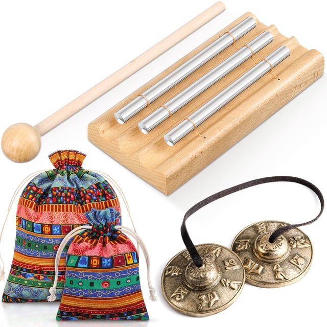 Set de instrumentos de meditación Maasechs Tibetan Tingsha