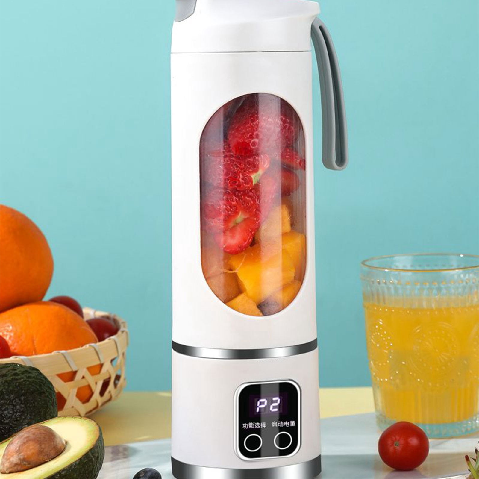 Acahhotxx Juicer Machine, Portable USB Rechargeable Juicer Cup Freshly Juicer for Office, School, Home Outdoors Student Outdoor Activities