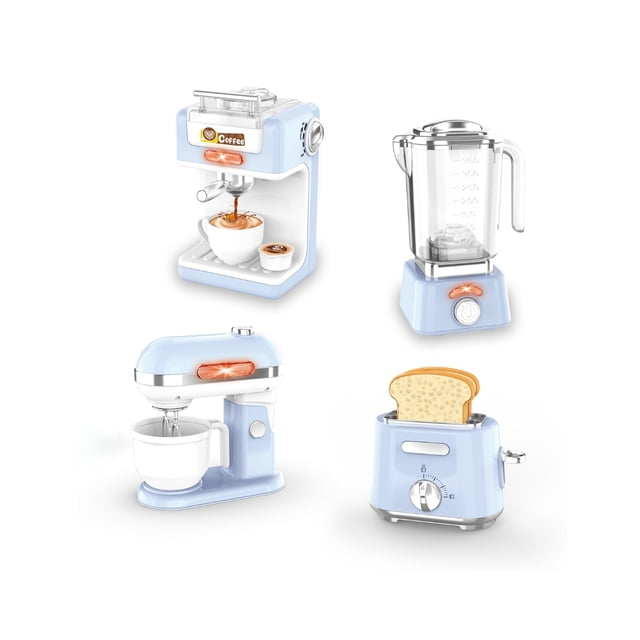 PINGÜE® Role Play | Paquete de 4 piezas de accesorios de cocina estilo vintage. Color azul pastel. Juguetes Niños y Niñas