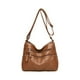 thumbnail image 1 of Qarigey Bolsos cruzados para mujer, PU multicapa con cremallera, correa ajustable, bolso de hombro de Color sólido, multibolsillo, para madre Bolsas de mensajero y de hombro Marrón, 1 of 6