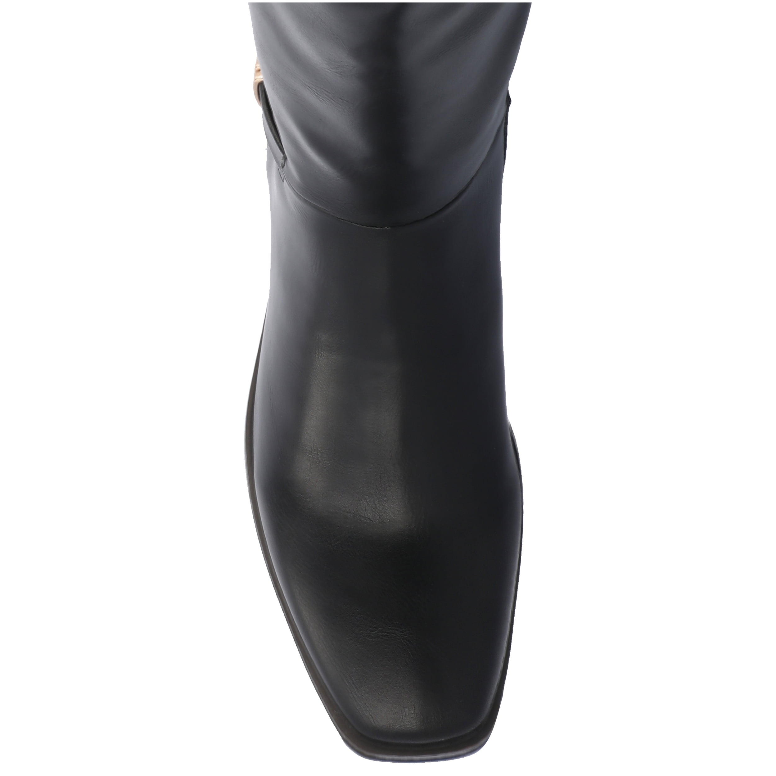 Journee Womens Londyn Stacked Block Heel Square Toe Boots