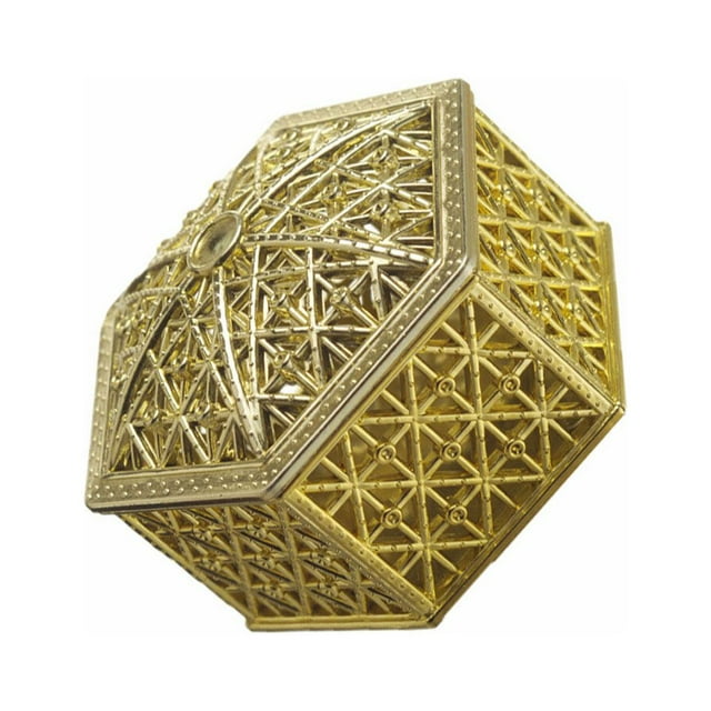 yingyy Plastic Hexagonal Square Gift Box Wedding Favor Case Large Capacity Smooth Cute Candy Boxes for Chocolate Snacks Gold Hexagon