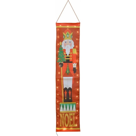 60 Inch Traditional Nutcracker Holiday Lighted Christmas Noel Banner