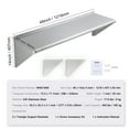 thumbnail image 6 of BENTISM Stainless Steel Wall Mounted Shelf 18 x 48”, , Commercial Wall Shelf/Backsplash Food Service Storage Rack Shelving for Restaurant, Kitchen and Hotel, 6 of 8