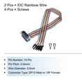 thumbnail image 3 of Unique Bargains 2 Pcs IDC Rainbow Wire Flat Ribbon Cable DP15 Male to 15P Female 11.8 Inch Length 2.54mm Pitch, 3 of 4