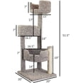 thumbnail image 7 of Southwestern Sanctuary Multi-Level Cat Cat Climbing Tower Cat Tree, Solid Wood and Carpet Construction, Modern Cat Tree with Scratch Post and Sturdy Base Speckled/26 L x 25" W x 49" H, 7 of 7
