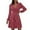 Brick Red, variant on Women's Long Sleeve Sweater Dress with Fitted and Flared Hem for Autumn Season Everyday Wear for Women Navy S