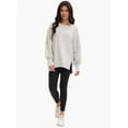thumbnail image 3 of Women Oversized Sweatshirts Crewneck Side Slit Pullover Long Sleeve Casual Tops, 3 of 6