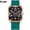 Dark green, variant on New men's watch with large dial, square silicone strap, calendar, men's watch with sun, moon, stars, and luminous features, fashionable trendy watch