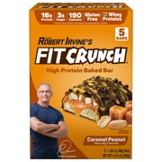 FITCRUNCH Caramel Peanut, High Protein Baked Bar, 16g Protein, 5ct