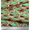 thumbnail image 2 of Soimoi Rayon Fabric Fish Cartoon Print Sewing Fabric Yard 42 Inch Wide, 2 of 3
