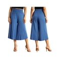 thumbnail image 2 of LMLYSoH Women’s High Rise Capri Pants Elastic Waist Solid Color Loose Fit Cropped Pants Trousers, 2 of 8