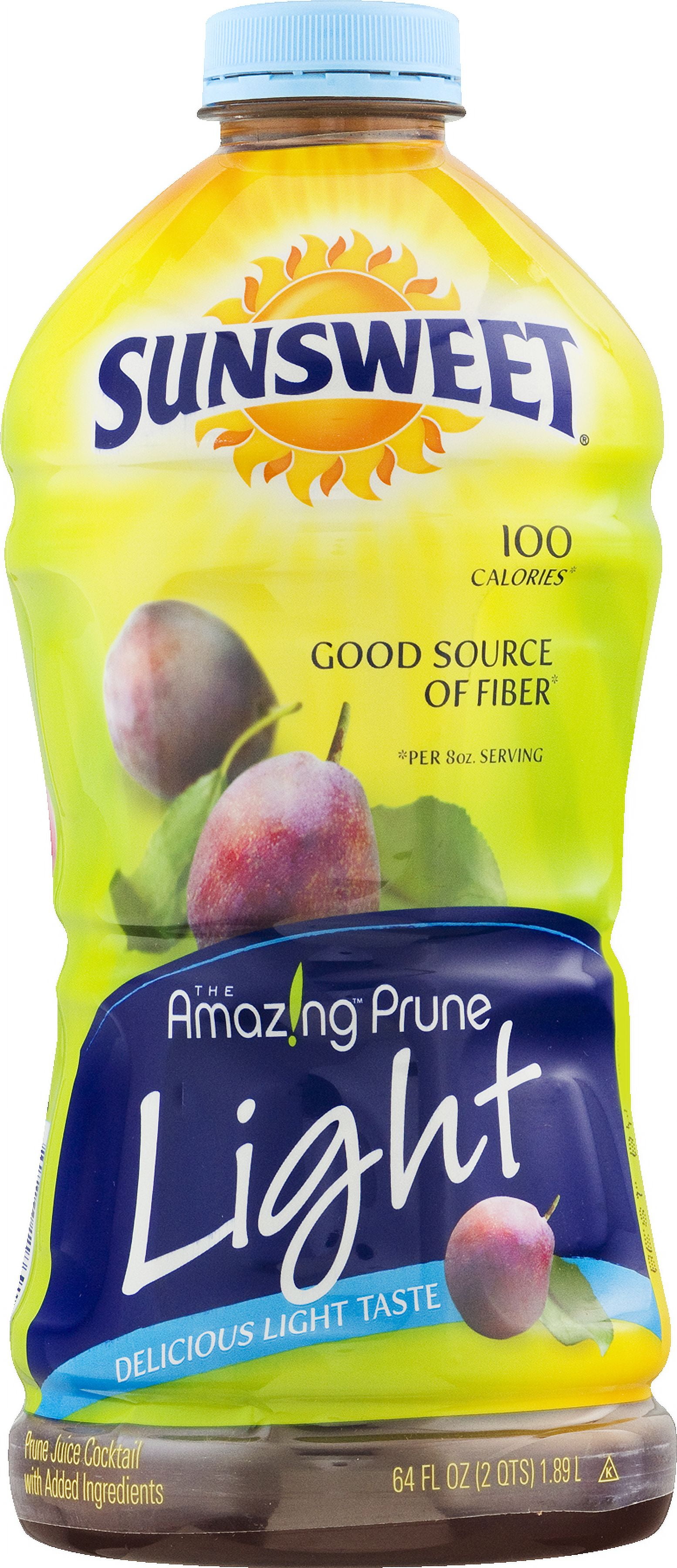 Sunsweet AmazIn Prune Juice Light - High Fiber, Low Fat, No Added Sugar - 64 Oz Juice, 1 Count