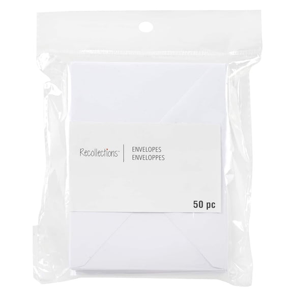Recollections 3.625" x 5.125" White 4 Bar Envelopes, 12 Packs: 50 ct. (60 total)