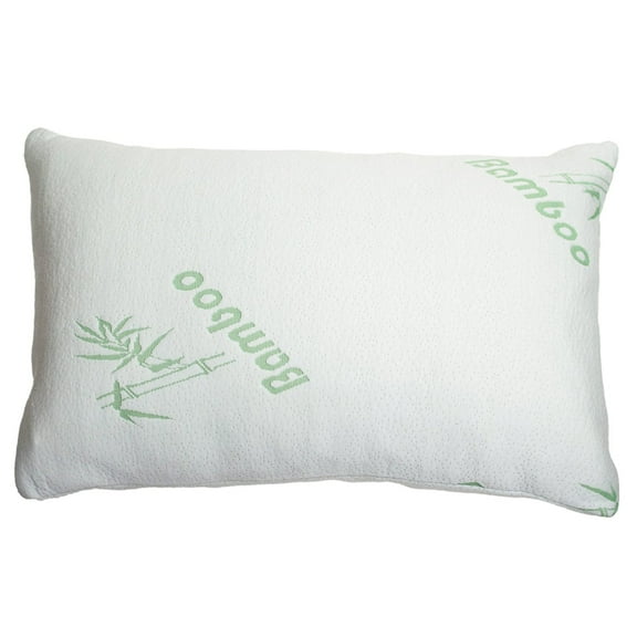 Shredded Memory Foam Pillow, Hypo-Allergenic Removable Bamboo Cover, Queen | Standard Size -18"x28"