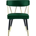 thumbnail image 2 of Meridian Furniture Rheingold Green Velvet Dining Chair (Set of 2), 2 of 7