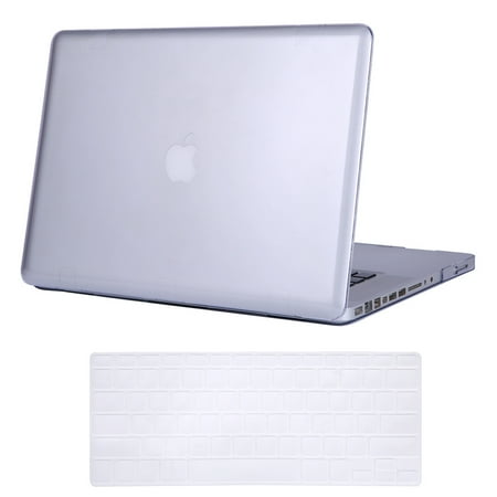 Book Fold Plastic Clear Cd - HDE Clear MacBook Pro 15 inch w/ CD Drive Case - Protective See Thru Cover Transparent Plastic Hard Shell for Apple Mac Pro 15