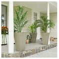 thumbnail image 2 of 3 x 28" Tall Planters Outdoor Indoor, Plastic Flower Pots with Drainage, Patio Deck Garden Pots - Gray, 2 of 9