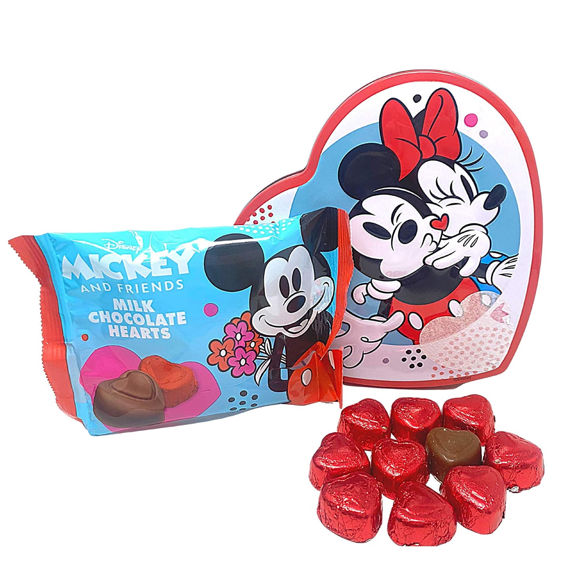 Mickey and Minnie Heart Tin, Anniversary Candy Milk Chocolate