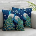 thumbnail image 3 of Chilfamy Peacocks Feathers Pillow Cushion Covers for Sofa Couch Bedroom Car Chair Home Decor 1PC 18x18in, 3 of 5