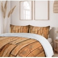 thumbnail image 6 of Ambesonne Wooden Print Duvet Cover Set, Lodge Wall Planks, 2-Calking, Burnt Orange Orange, 6 of 7