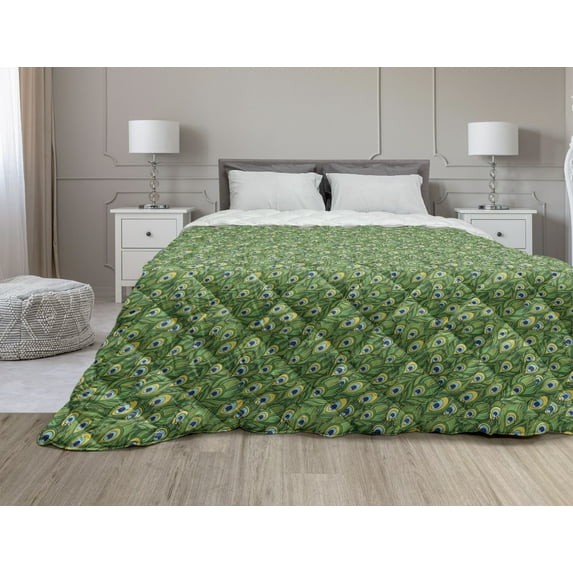 Vintage Botany Down Alternative Comforter, Detailed Sketch of Sakura Cherry Blossom Leaves on Branches, Microfiber Quilt for All Season, 5 Sizes, Champagne Charcoal Grey, by Ambesonne