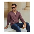 thumbnail image 3 of COOFANDY Men's Vintage Henley T-Shirt Casual Long Sleeve Fashion Henley Pullover Shirts Soft Stretch Lightweight Fall Tees, 3 of 6