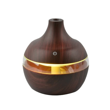 

Wesracia 300ml Wood Grain Humidifier LED Colorful Night Light Aroma Diffuser USB Household Humidifier Water Meter