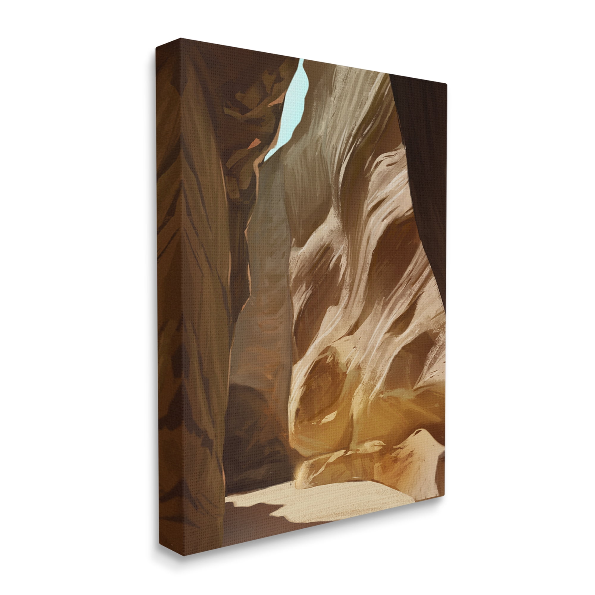 Stupell Industries Sandy Desert Cliffs Peaceful Arid Canyon Landscape Painting Gallery Wrapped Canvas Print Wall Art, Design by Ziwei Li