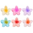 thumbnail image 1 of Pinzas para el pelo de plástico con forma de flor, paquete grande de 6, pinzas para el pelo de flores Kavya, pinzas para el pelo de acrílico multicolor, pinzas para el pelo con forma de, 1 of 5