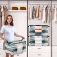 thumbnail image 6 of Foldable Clothes Storage Bags Clothes Organizer Bin with Clear Windows for Clothes Bedding Old Wooden Bridge, 6 of 6