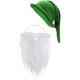 thumbnail image 2 of 2PCS Dwarf Hat & Beard Set - Dwarf Costumes Accessories Set Gnome Elf Hat White Santa Beard Set for Christmas Festive Party Props, 2 of 2