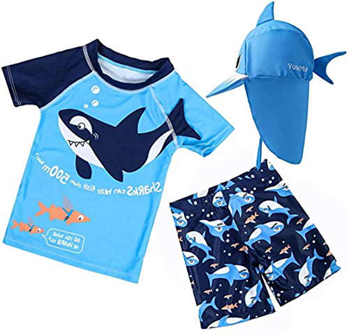 Boys Two Piece Baby Shark Swimsuits Kids Sunsuit Swimwear Sets