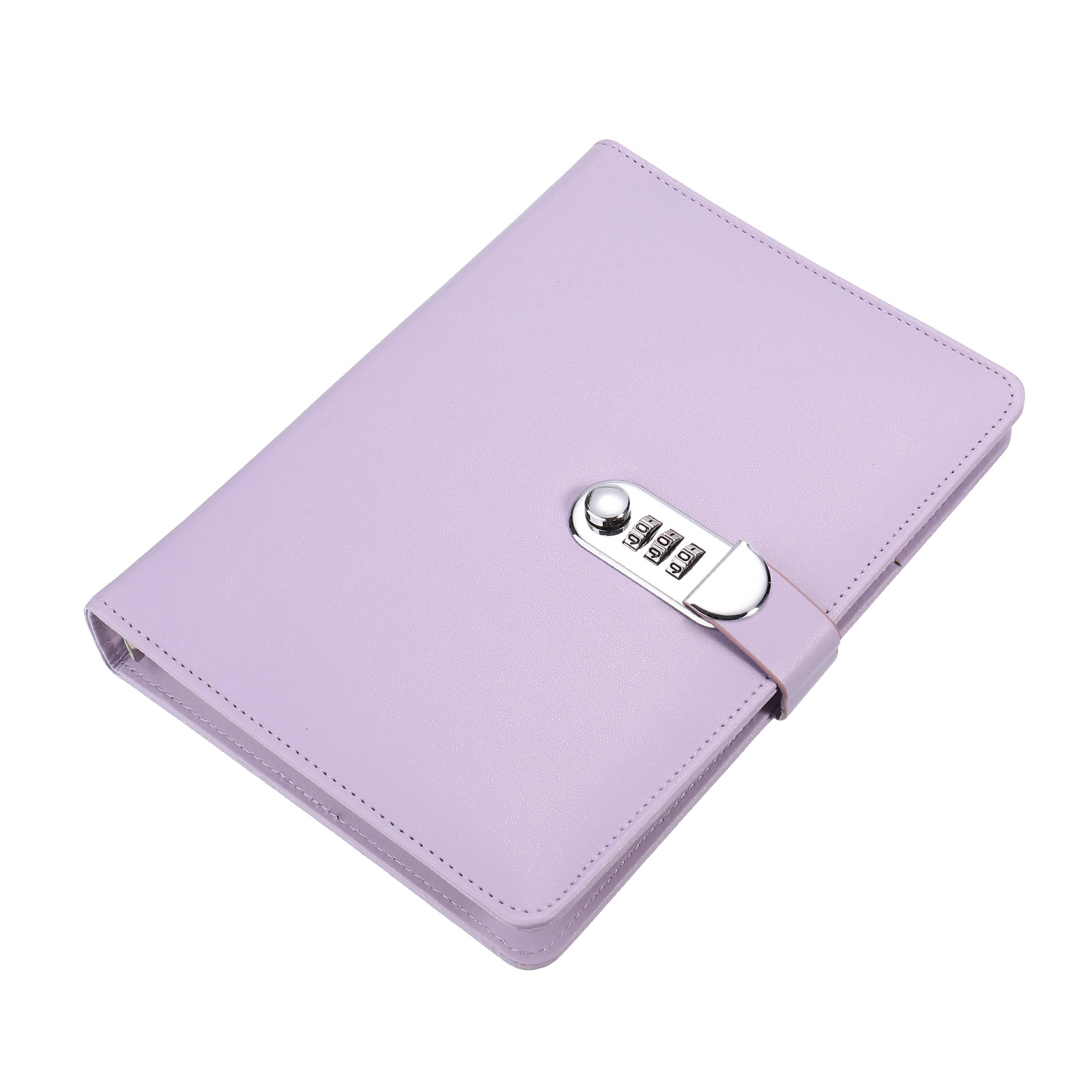 Unique Bargains Diary with Lock Journal Cute Notebook with Pen Card Slot A5 Purple