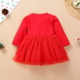 thumbnail image 4 of Mercatoo Baby Girl Christmas Dresses Toddler Long Sleeve Deer Snowflake Dress Princess Mesh Tulle Tutu Dress Infant Xmas Clothes, 4 of 9