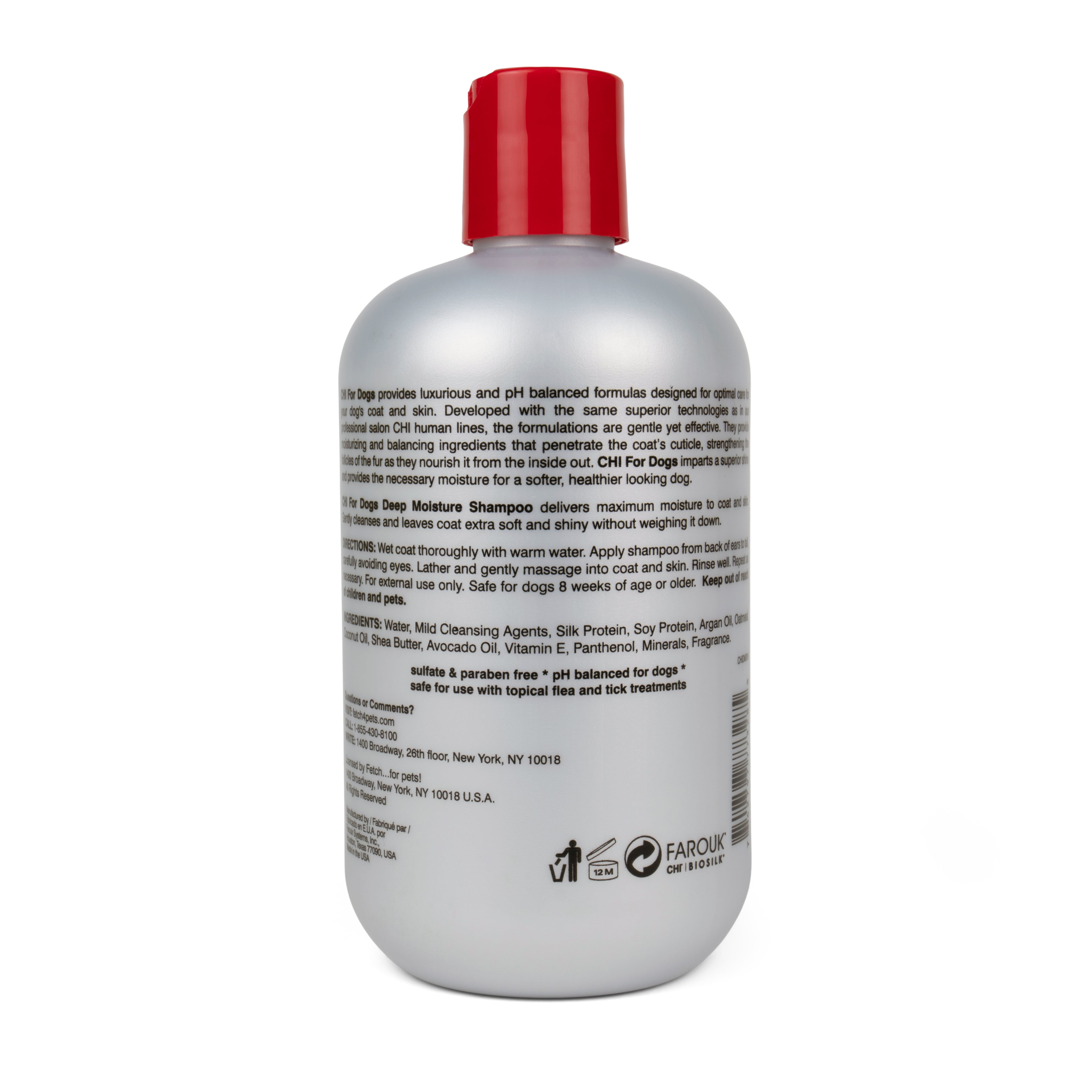 CHI Deep Moisture Shampoo for Dogs, Moisturizing Formula for Dogs with Dry Skin, 16 oz