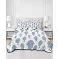 thumbnail image 2 of Quilts Twin-XL Size Bedding Set, Abstract Art Fish Blue Lightweight Quilted Comforter, Coastal Ocean Summer Marine Life Soft Reversible Bedspread Coverlet with Pillow Covers for All Season, 68" x 98", 2 of 7